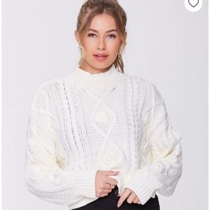 Cable Knit Mock Sweater